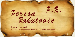 Periša Rakulović vizit kartica